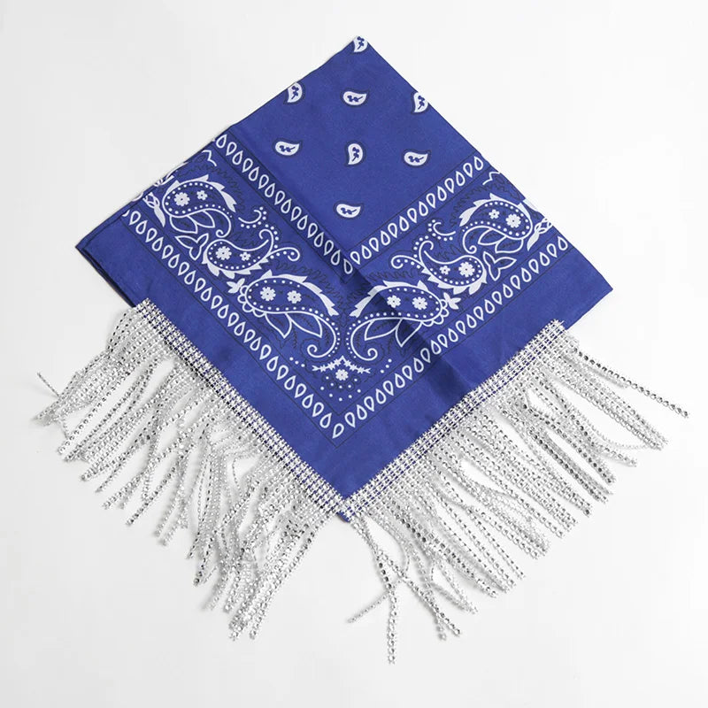 Bandana scintillant à franges