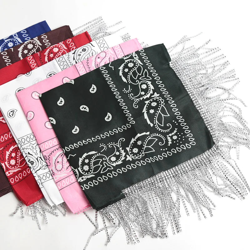 Bandana scintillant à franges