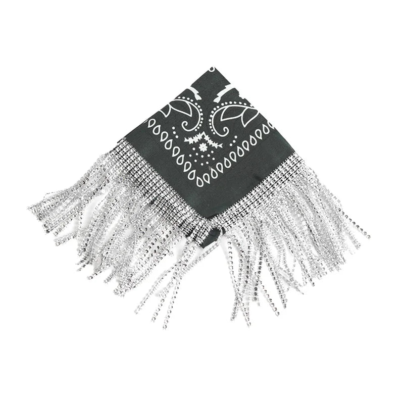 Bandana scintillant à franges