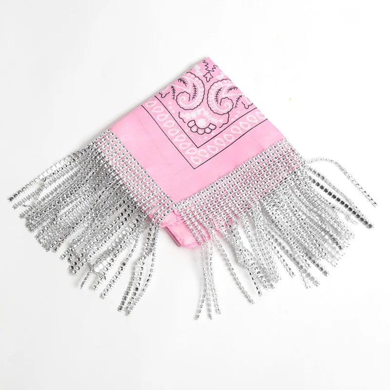Bandana scintillant à franges