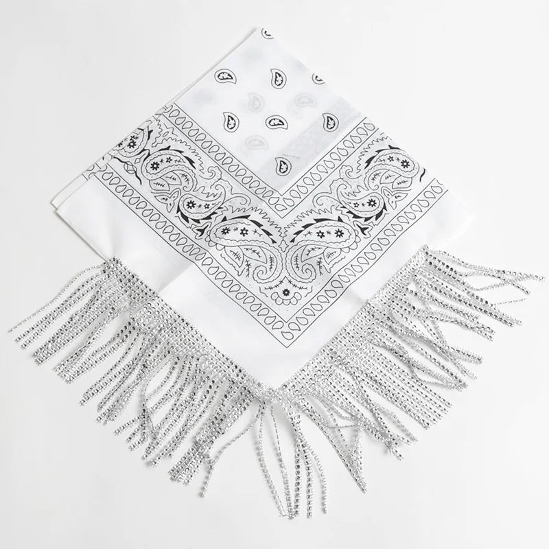 Bandana scintillant à franges