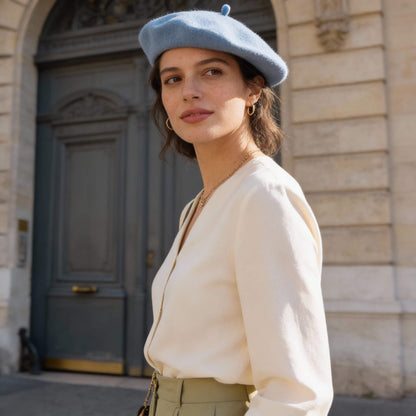 Béret basque en laine pour femme au charme vintage