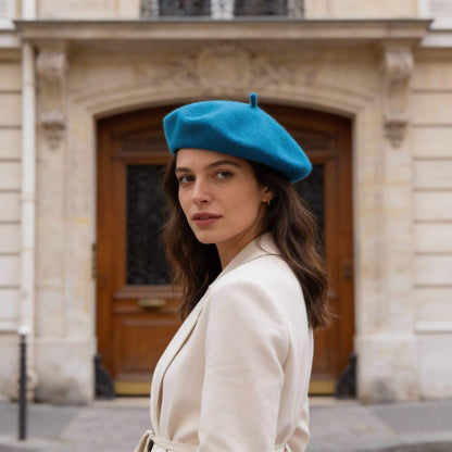 Béret basque en laine pour femme au style vintage élégant