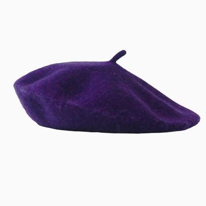 Béret basque en laine pour femme au style vintage sophistiqué