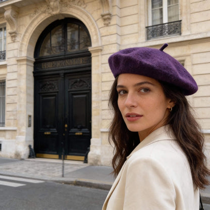 Béret basque en laine pour femme au style vintage sophistiqué