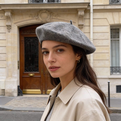 Béret basque en laine pour femme au style vintage sophistiqué
