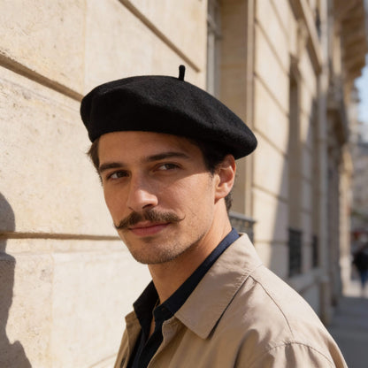 Béret basque en laine unisexe au style vintage intemporel