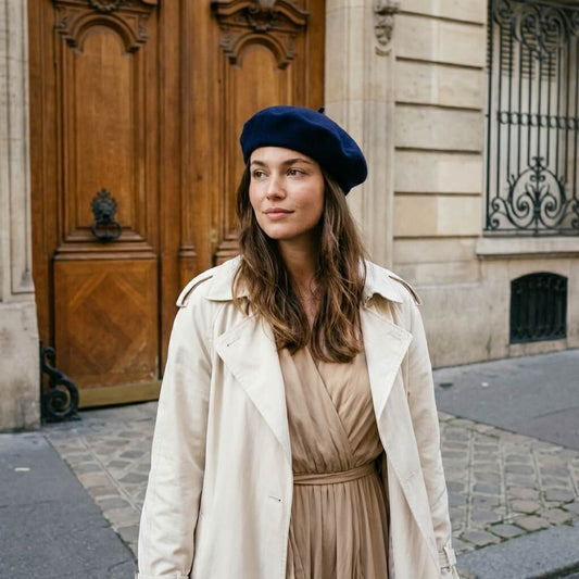 Béret basque en laine unisexe au style vintage raffiné