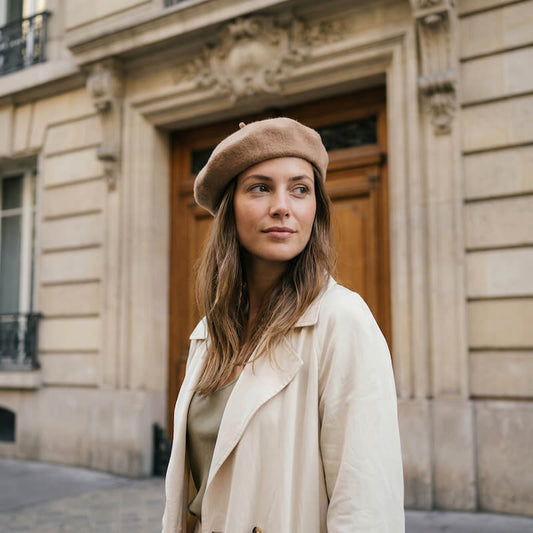 Béret basque en laine unisexe au style vintage