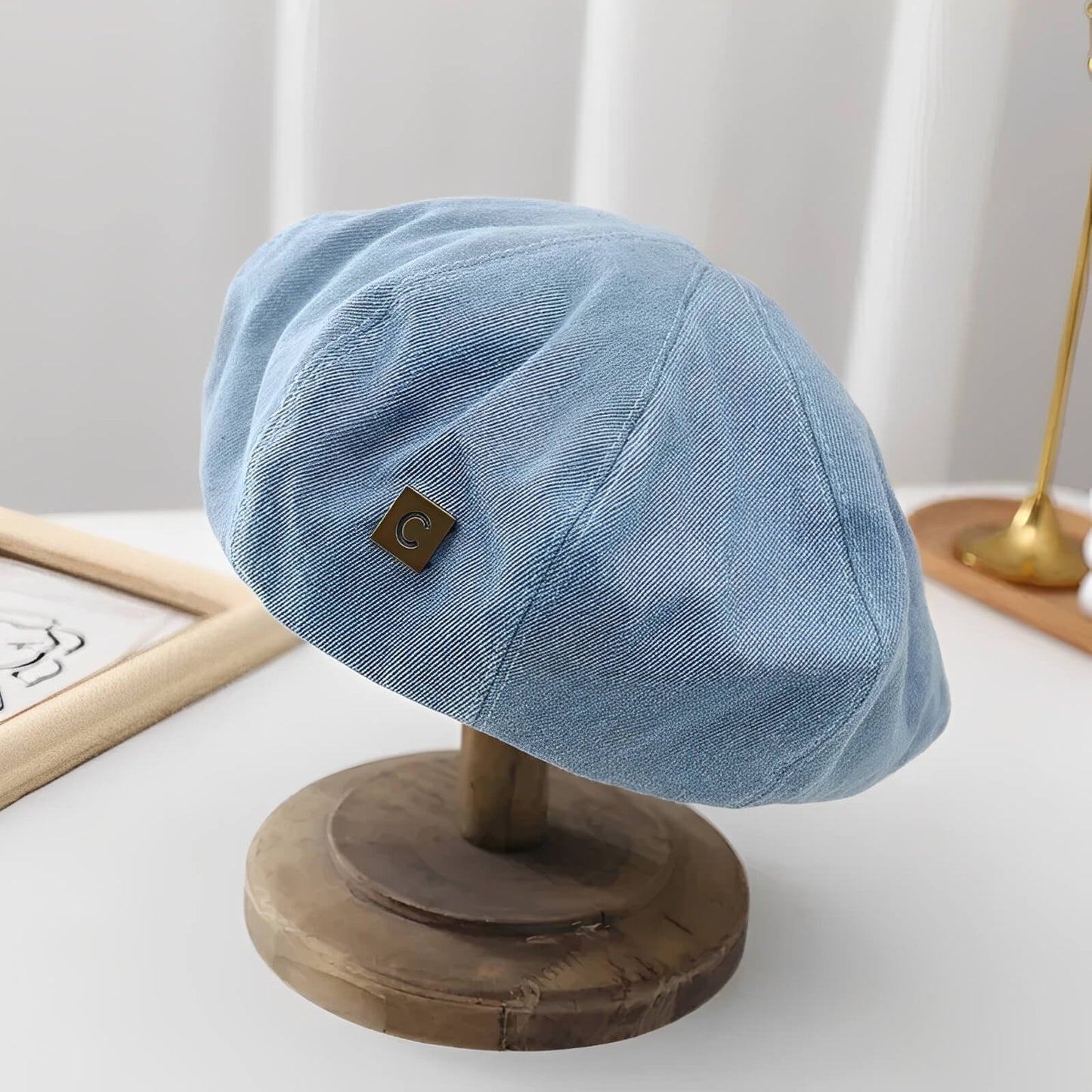 Béret denim pour femme