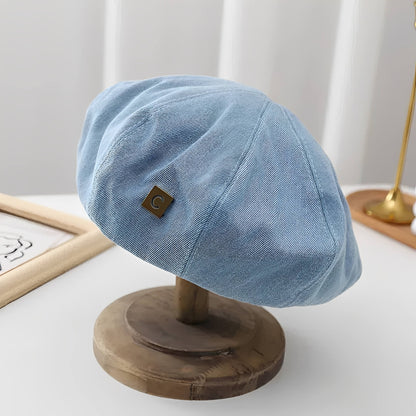 Béret denim pour femme