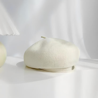 Béret en laine feutrée pour femme au style art français rétro
