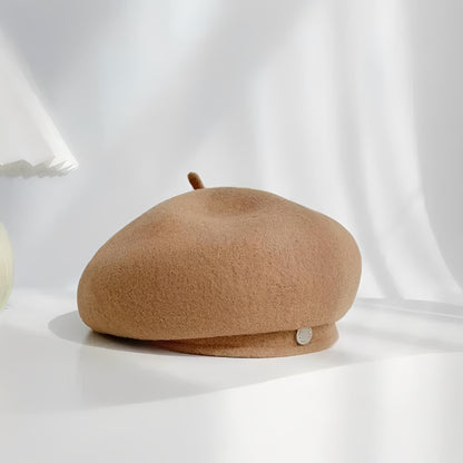 Béret en laine feutrée pour femme au style art français rétro