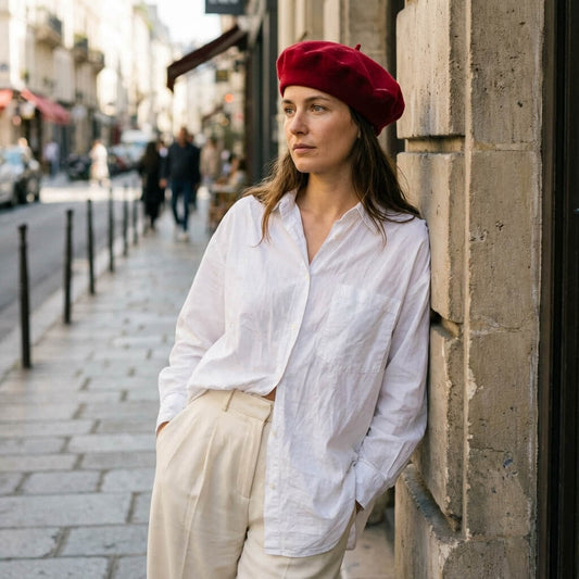 Béret en laine forme de cœur pour femme