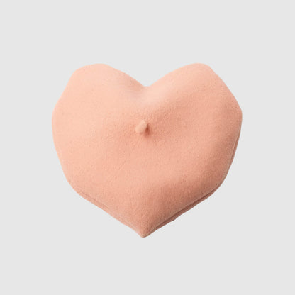 Béret en laine forme de cœur pour femme