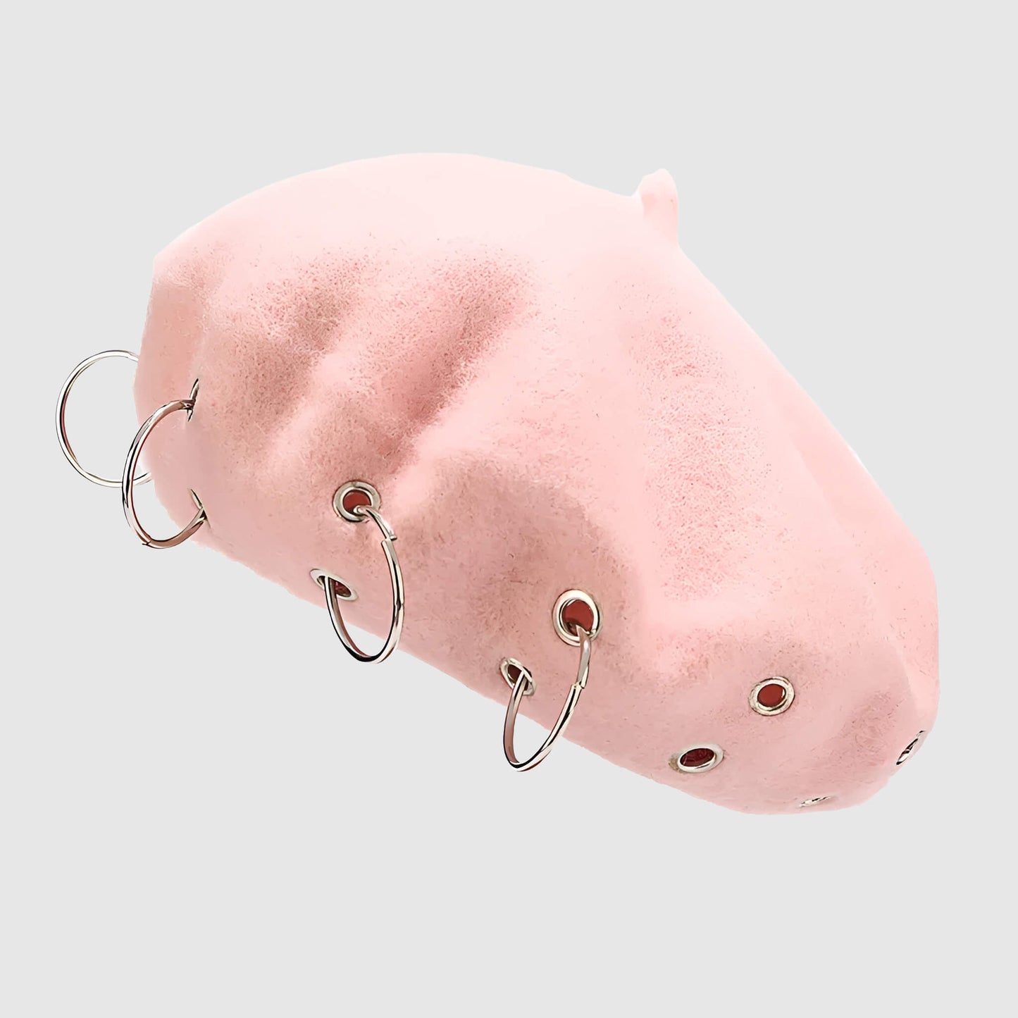 Béret en laine pour femme style rock avec anneaux métalliques