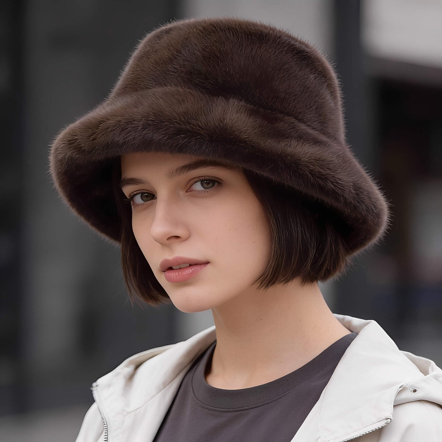 Bob fourrure peluche pour femme