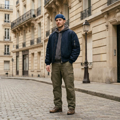 Bonnet docker en denim – style street rétro unisexe