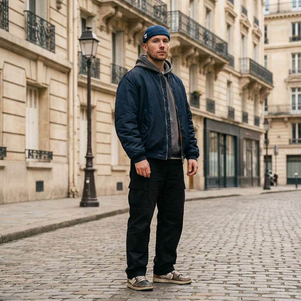 Bonnet docker en denim – style street rétro unisexe