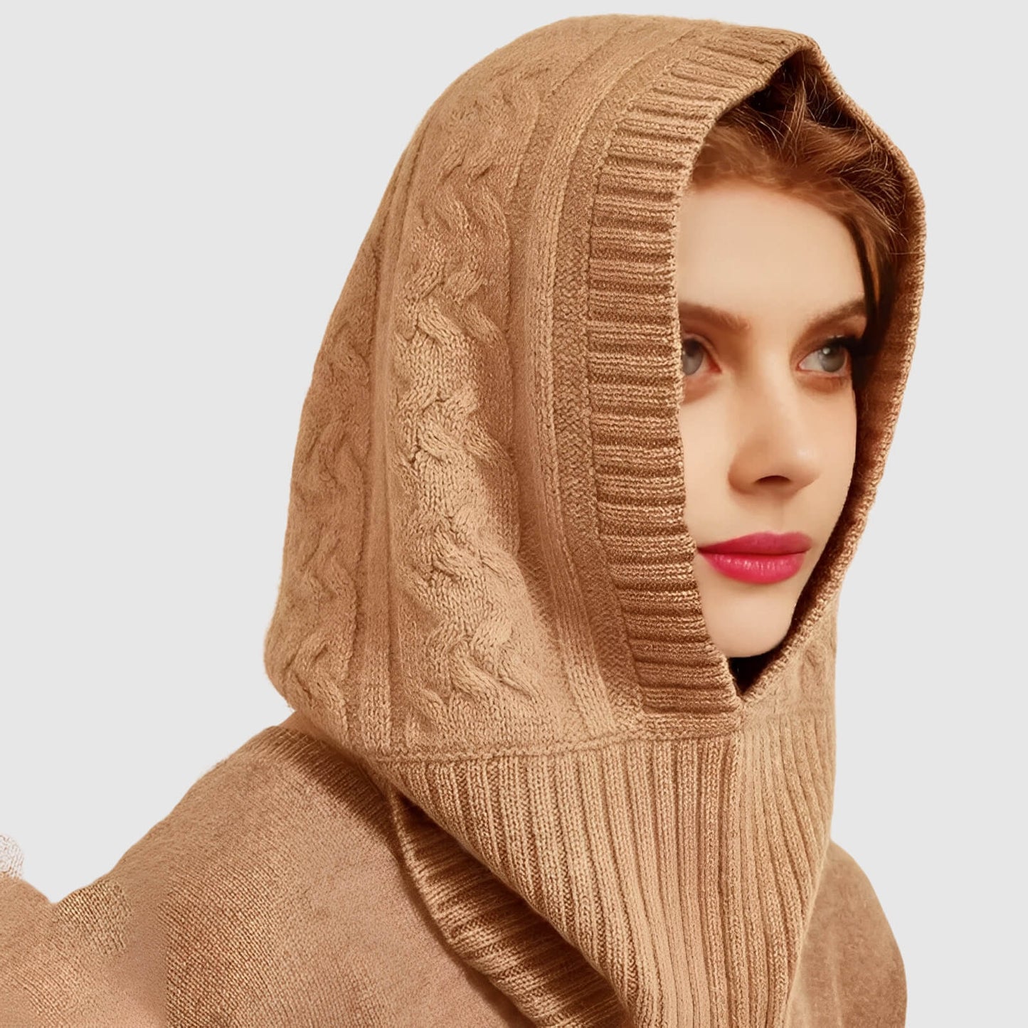 Bonnet écharpe femme hiver torsadé