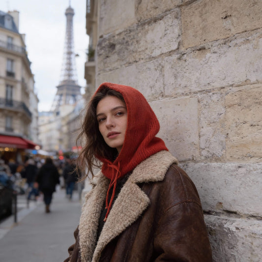 Bonnet écharpe chaud pour femme en maille douce