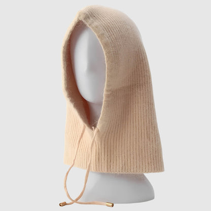 Bonnet écharpe chaud pour femme en maille douce