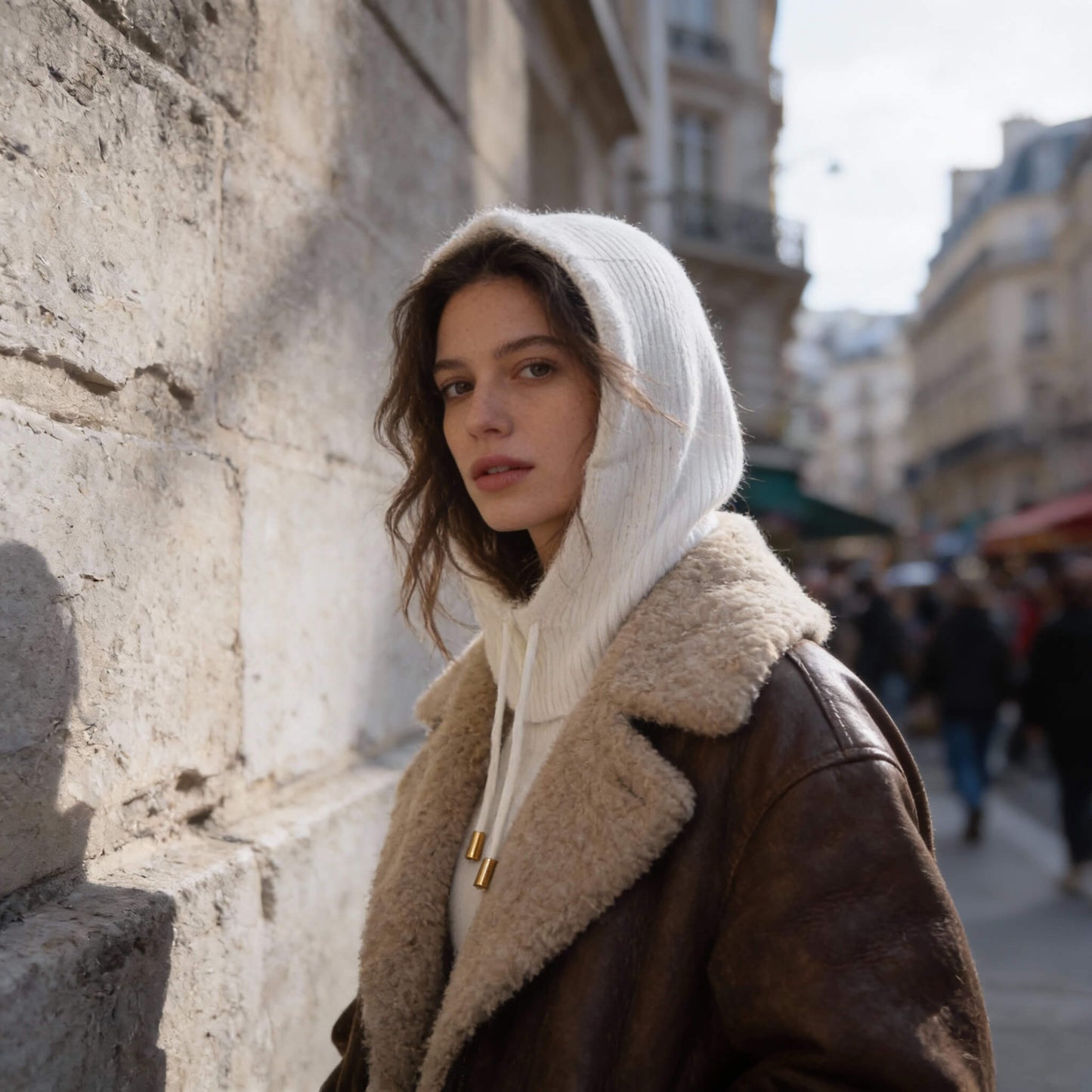 Bonnet écharpe chaud pour femme en maille douce