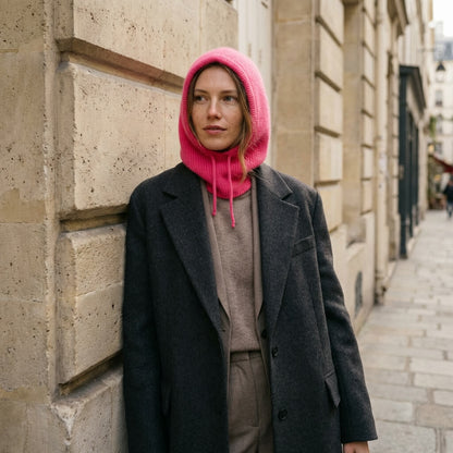 Bonnet écharpe femme hiver chaud à capuche