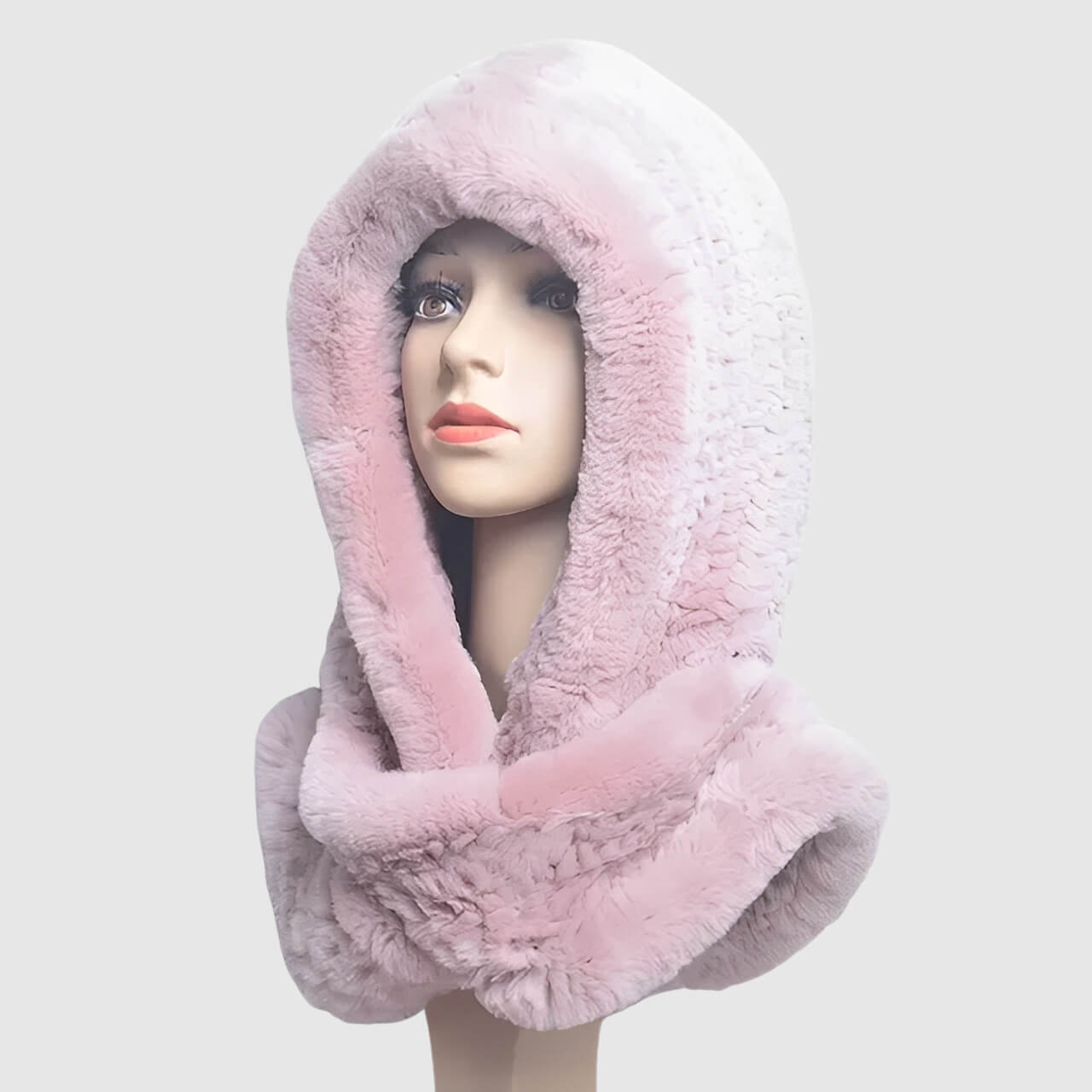 Bonnet écharpe intégrée en laine pour femme