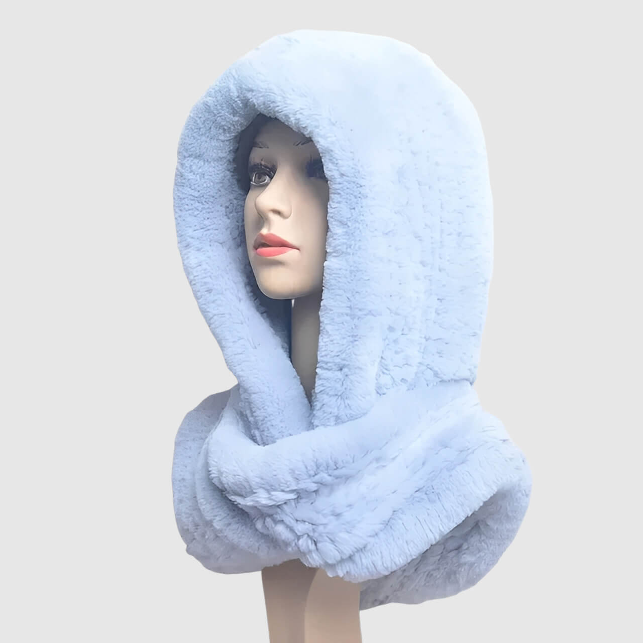 Bonnet écharpe intégrée en laine pour femme