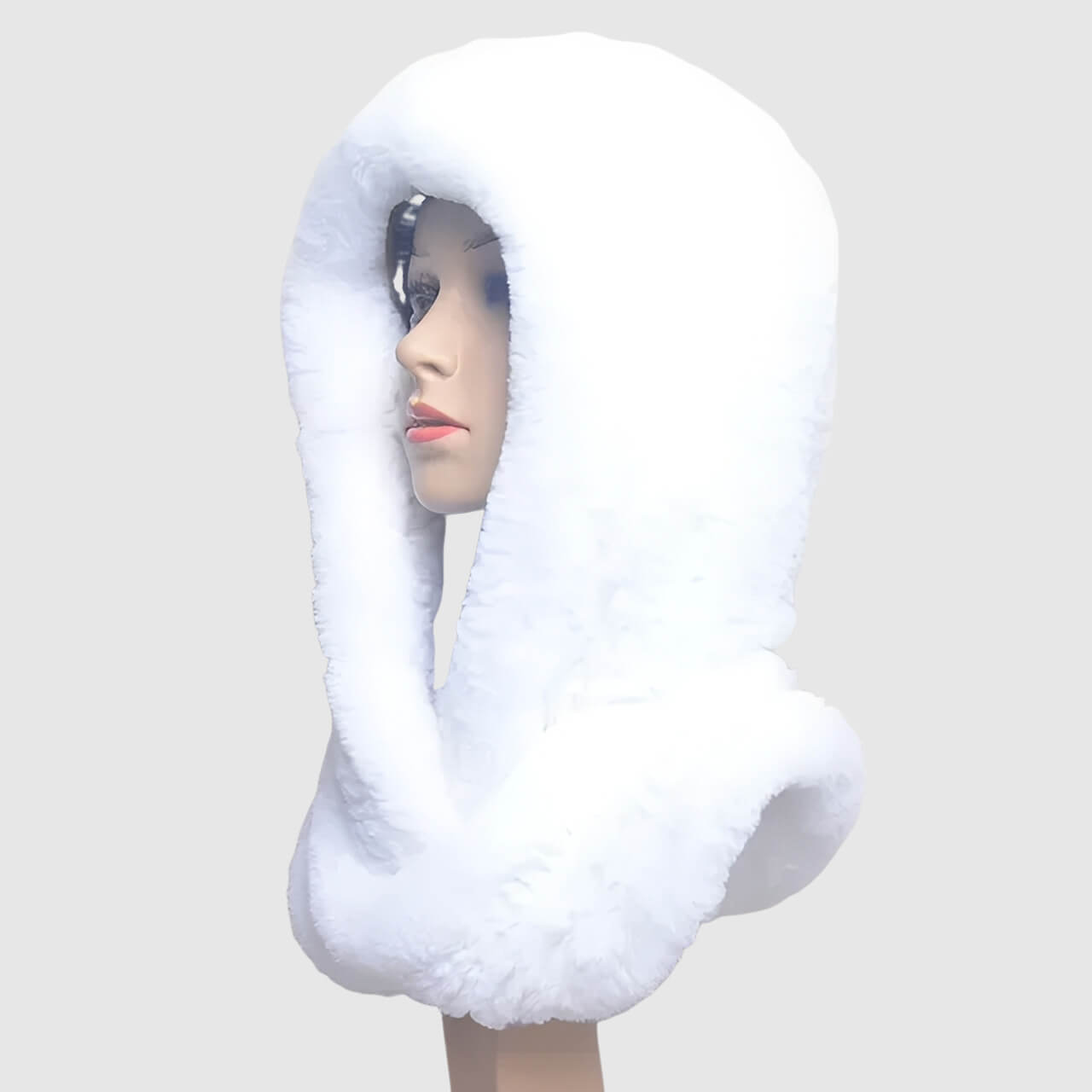 Bonnet écharpe intégrée en laine pour femme