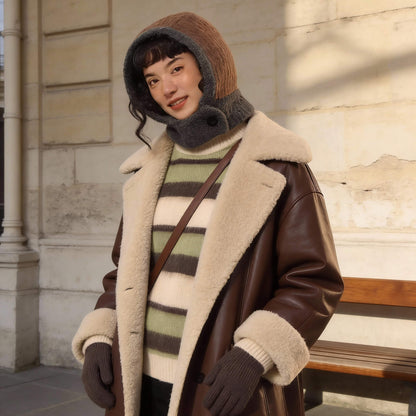 Bonnet écharpe pour femme - hiver chaud et mode