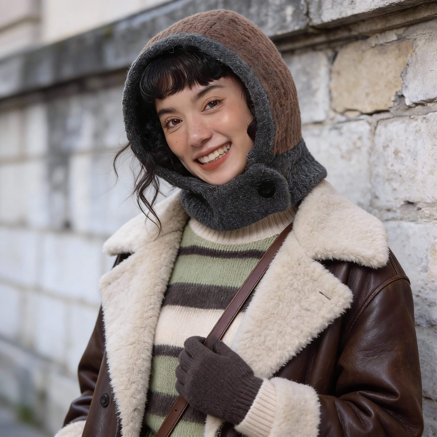 Bonnet écharpe pour femme - hiver chaud et mode