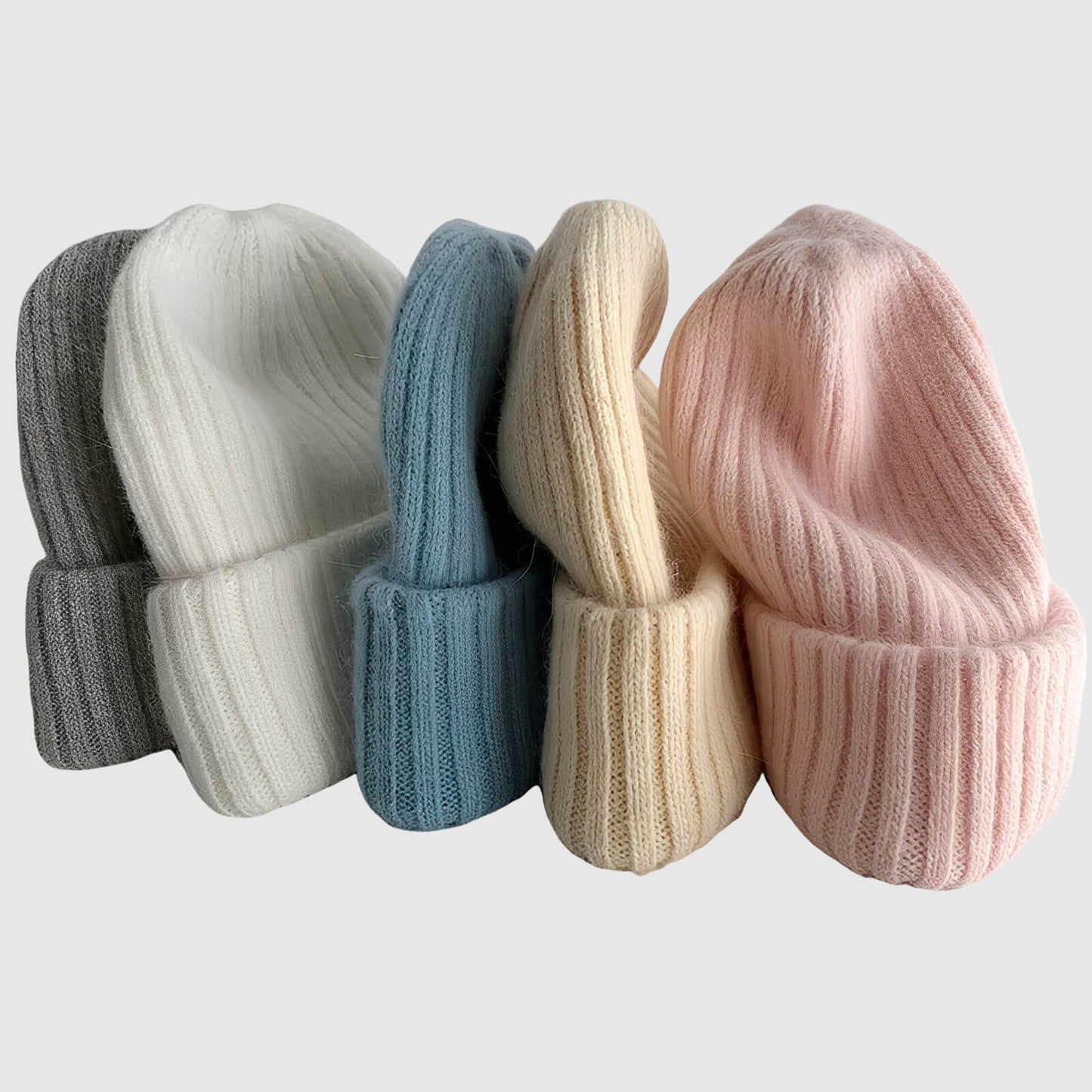 Bonnet en laine femme hiver à double épaisseur