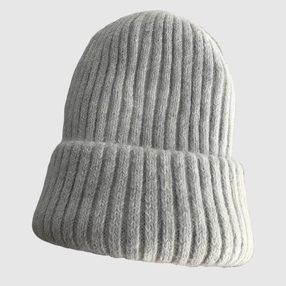 Bonnet en laine femme hiver à double épaisseur