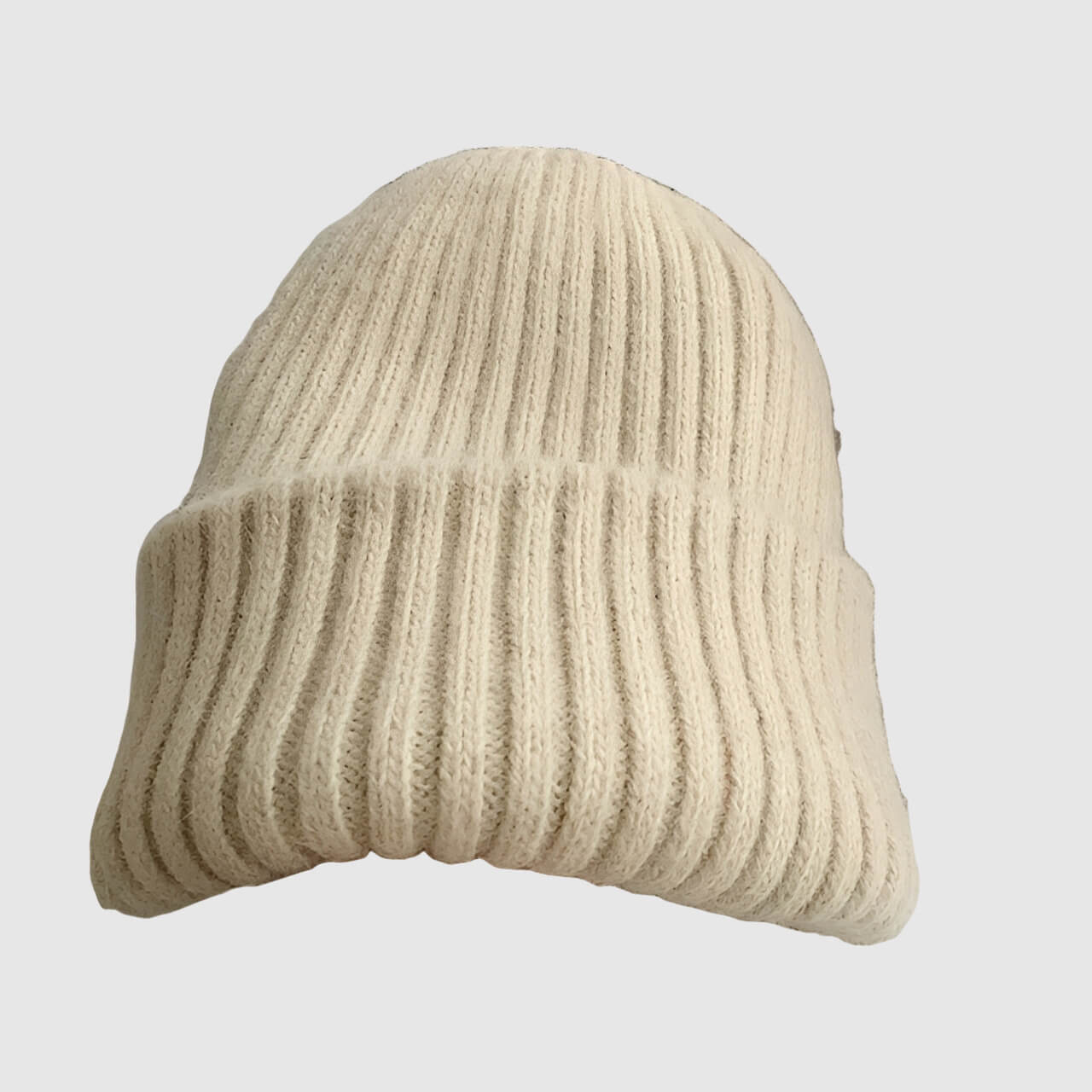 Bonnet en laine femme hiver à double épaisseur