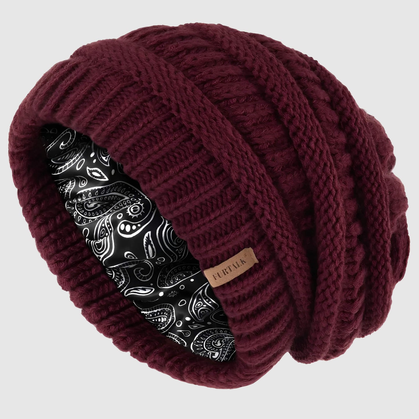 Bonnet en laine pour femme doublé satin