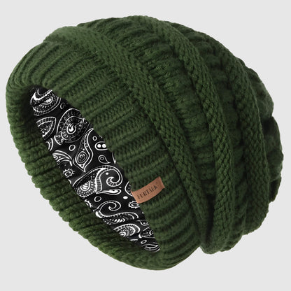 Bonnet en laine pour femme doublé satin