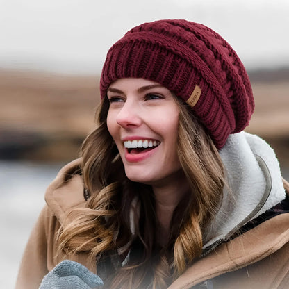Bonnet en laine pour femme doublé satin