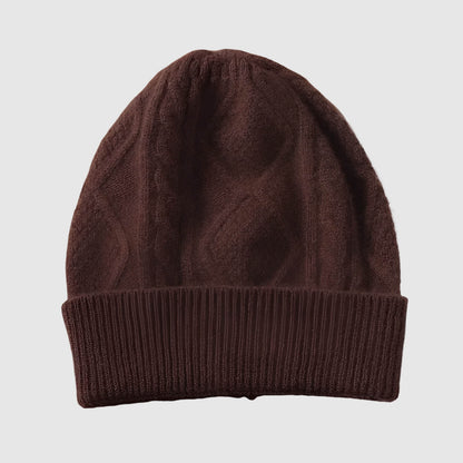 Bonnet en laine pour femme motif losange