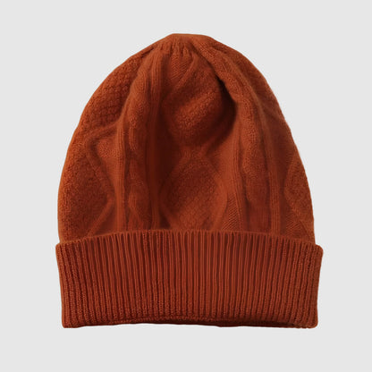 Bonnet en laine pour femme motif losange