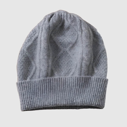 Bonnet en laine pour femme motif losange