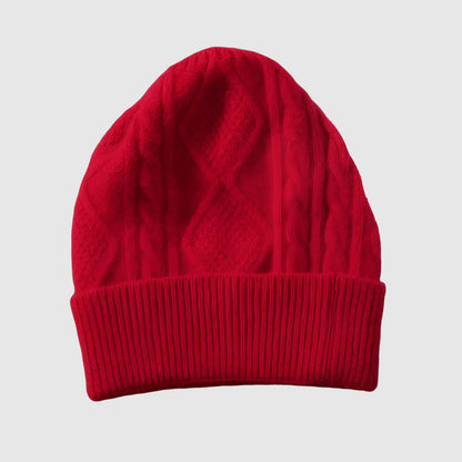 Bonnet en laine pour femme motif losange