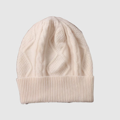 Bonnet en laine pour femme motif losange