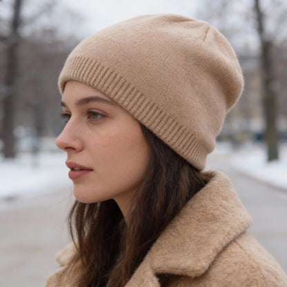 Bonnet en laine unisexe uni hiver doux