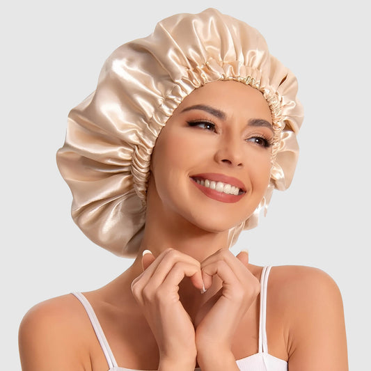 Bonnet en satin – soin capillaire doux et élégant pour cheveux bouclés