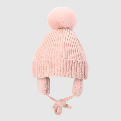 Bonnet enfant pompon – bien chaud avec cache-oreilles