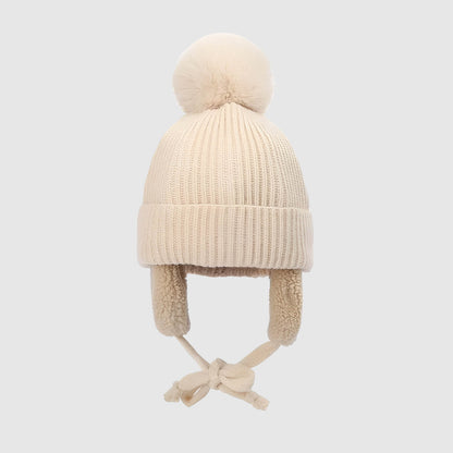 Bonnet enfant pompon – bien chaud avec cache-oreilles