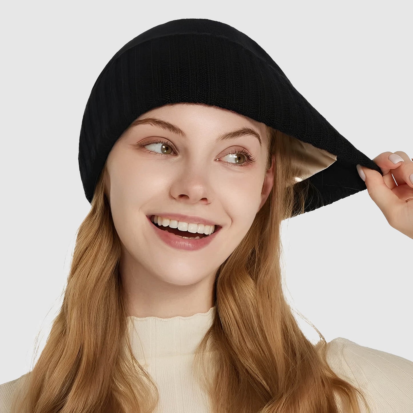 Bonnet femme en laine pure doublé satin – douceur et élégance hivernale