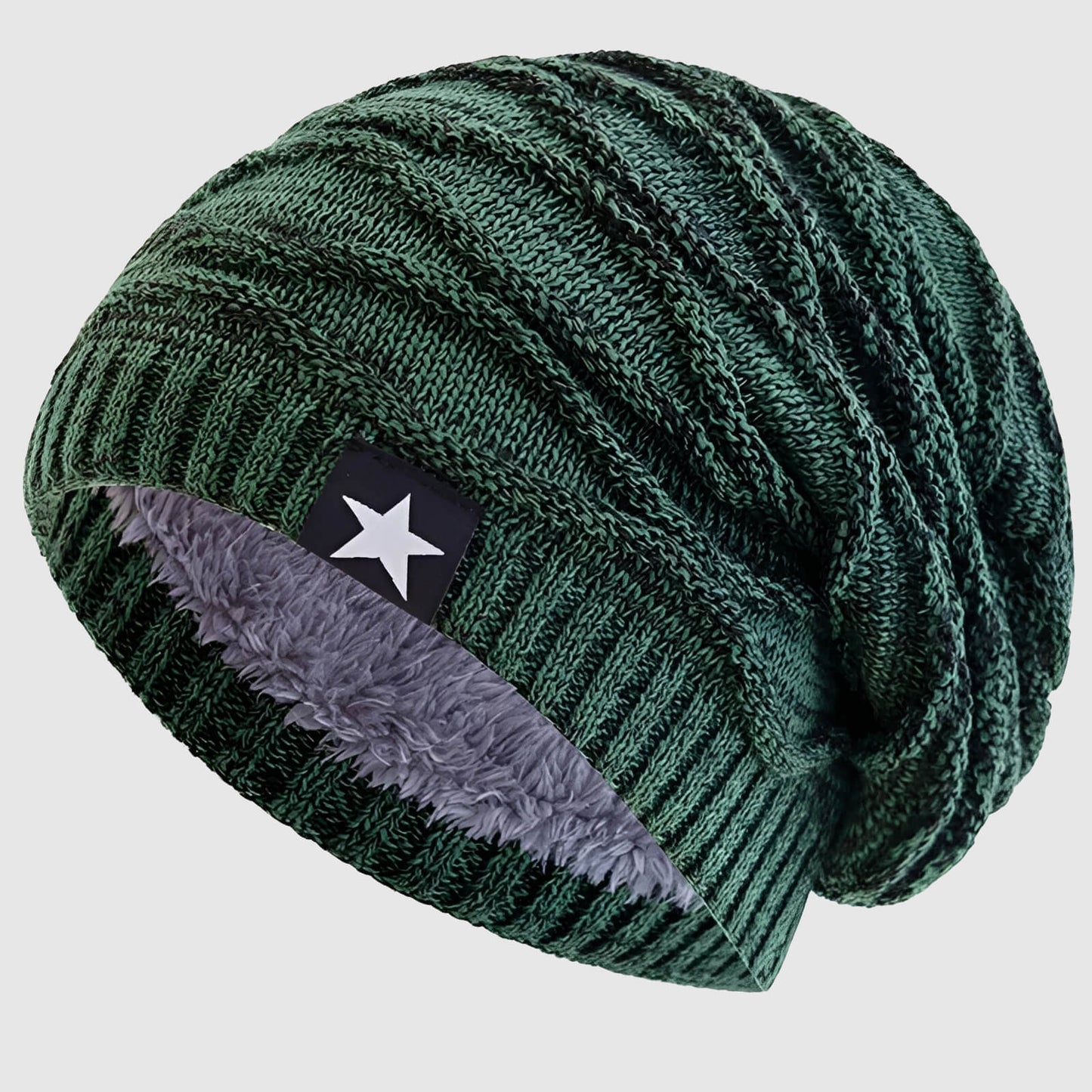Bonnet relâché unisexe hiver doublé fourrure étoilée